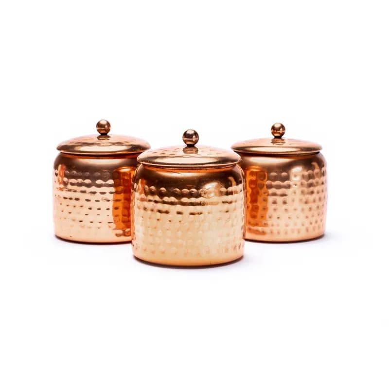 VEDA SCENTED COPPER CANDLES SET OF 3
